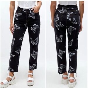 PacSun Black Butterfly High Waisted Straight Leg Jeans‎